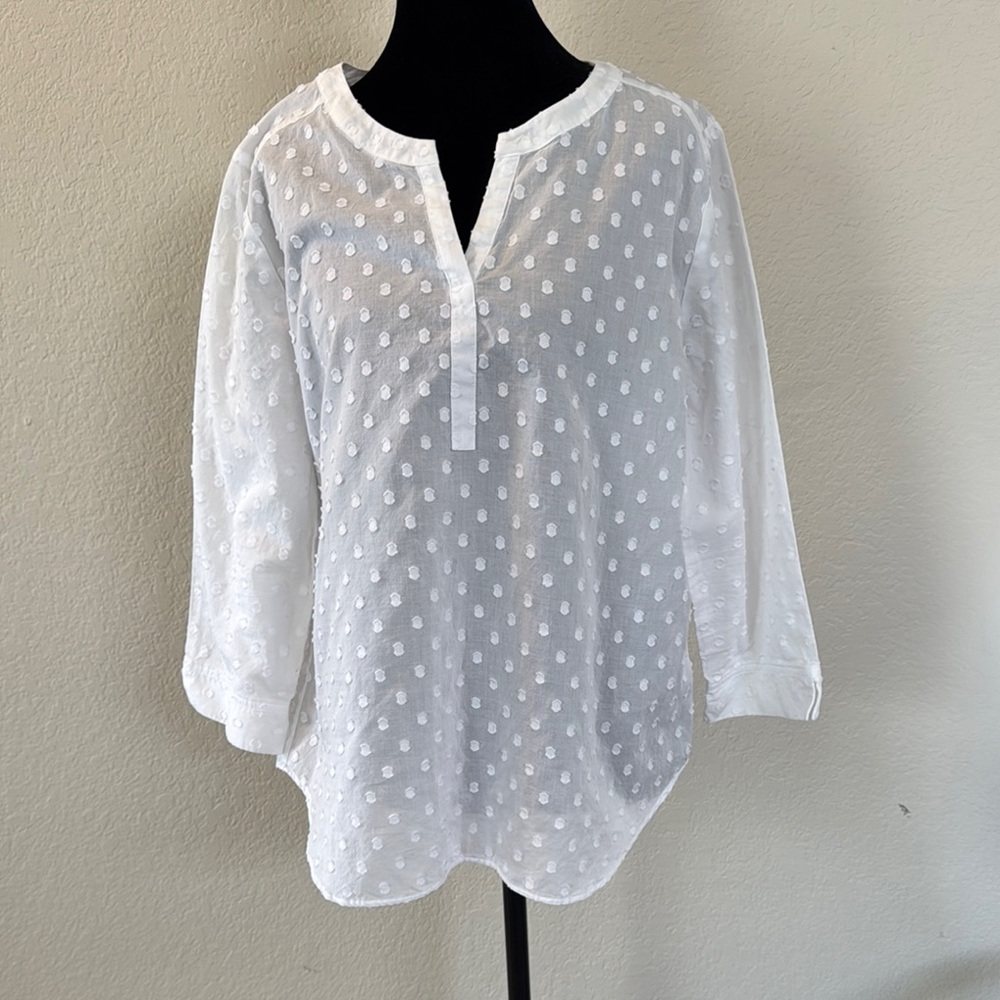 White Polka Dot Women's Top